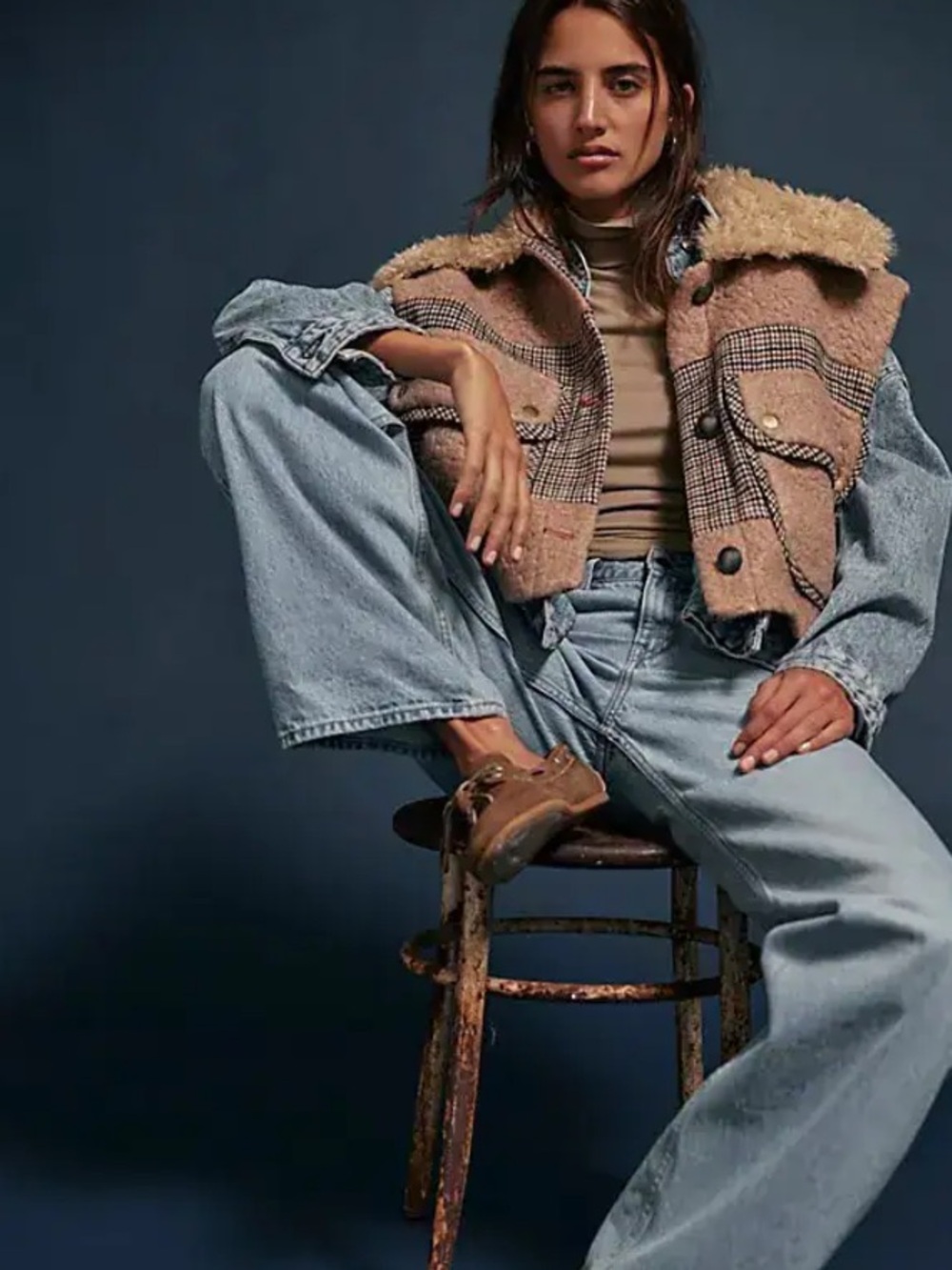 Ollie Plaid & Sherpa Vest
Free People
OVERSIZED